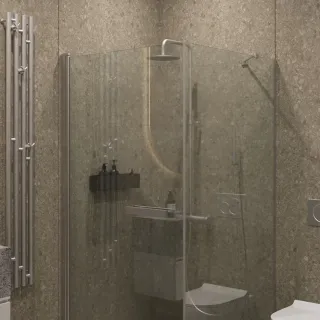 Душевой уголок на монопетле  by Deonria U-100-100-8-T-H 100x100см хром матовый/прозрачный